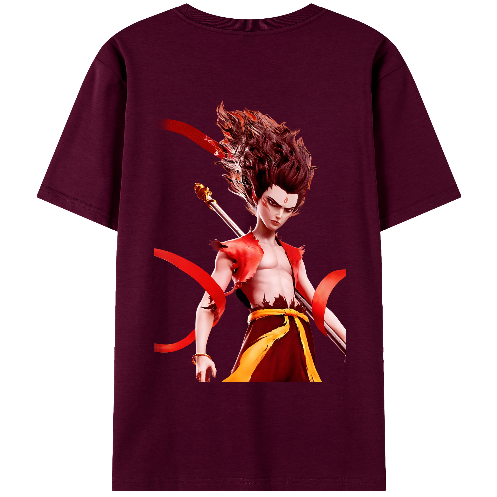 （画像用） Ne Zha 2 ナタ 魔童の大暴れ レディース半袖Tシャツ(バックプリント)